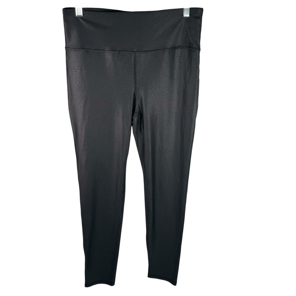 MoCo Boutique Black‎ High-Waisted Shiny Leggings Size L Stretchy USA Night Out
